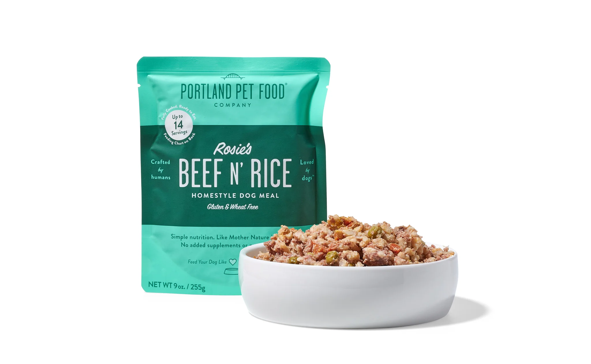 PPF Rosie's Beef N' Rice 9oz Dog Meal Pouch - Click Image to Close