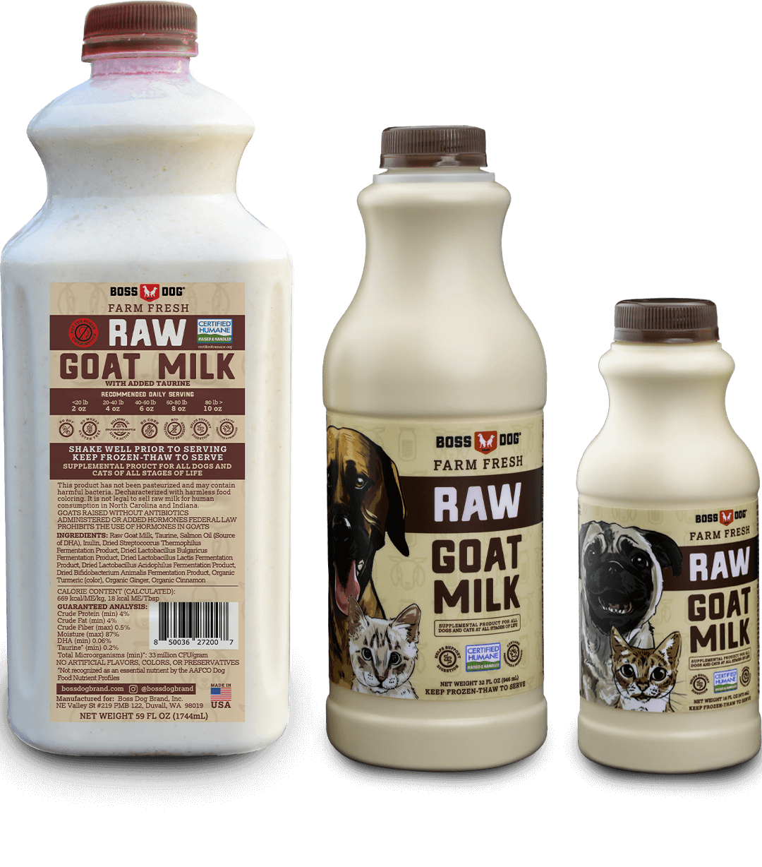 Boss Frozen Raw Goat Milk Original Boss Frozen Raw Goat Milk Original