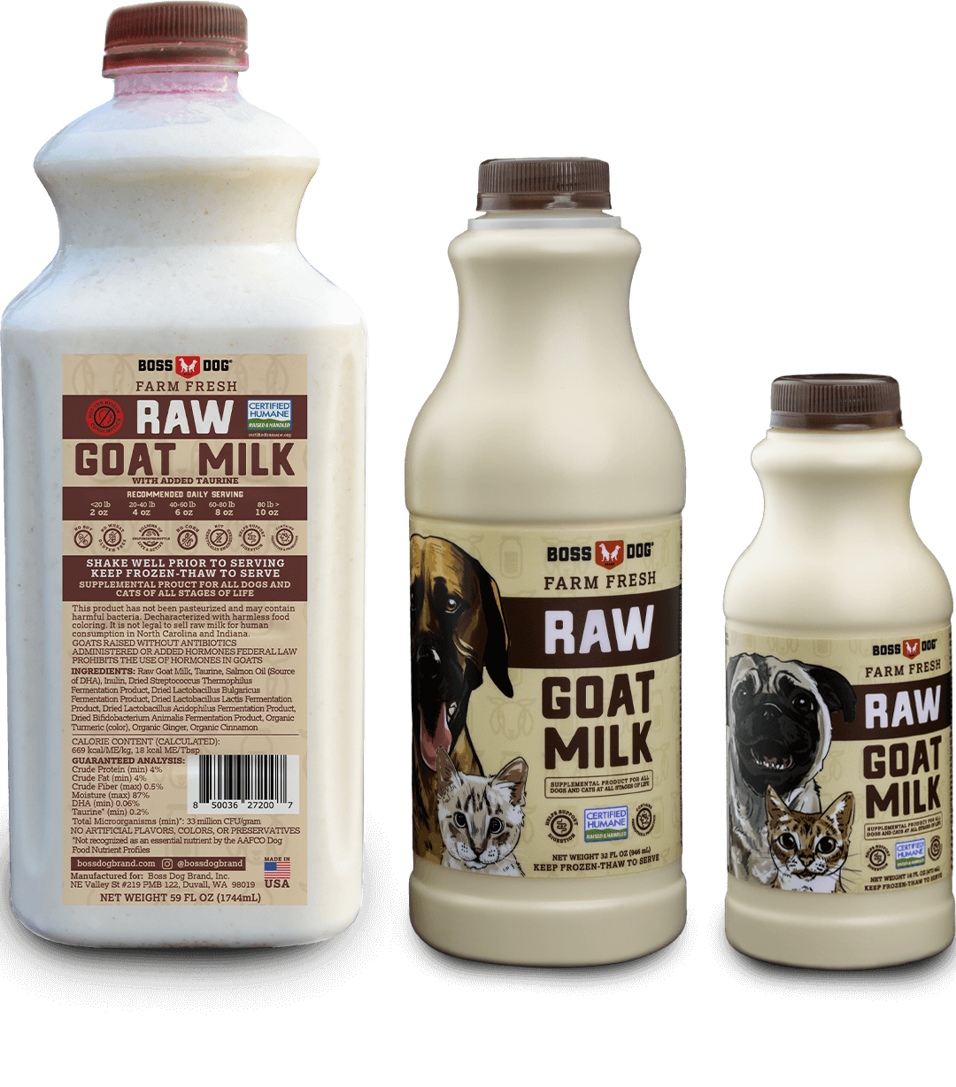 Boss Frozen Raw Goat Milk Original - Click Image to Close