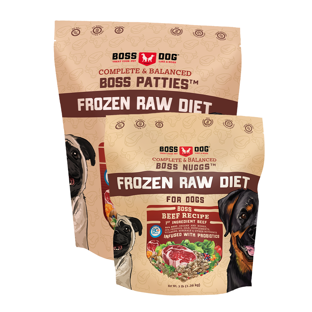 Boss Dog Raw Frozen Nuggets & Patties Beef Diet