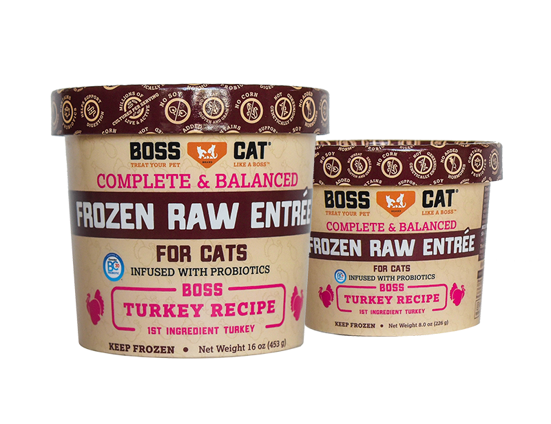 Boss Cat Raw Frozen Entree Turkey Diet