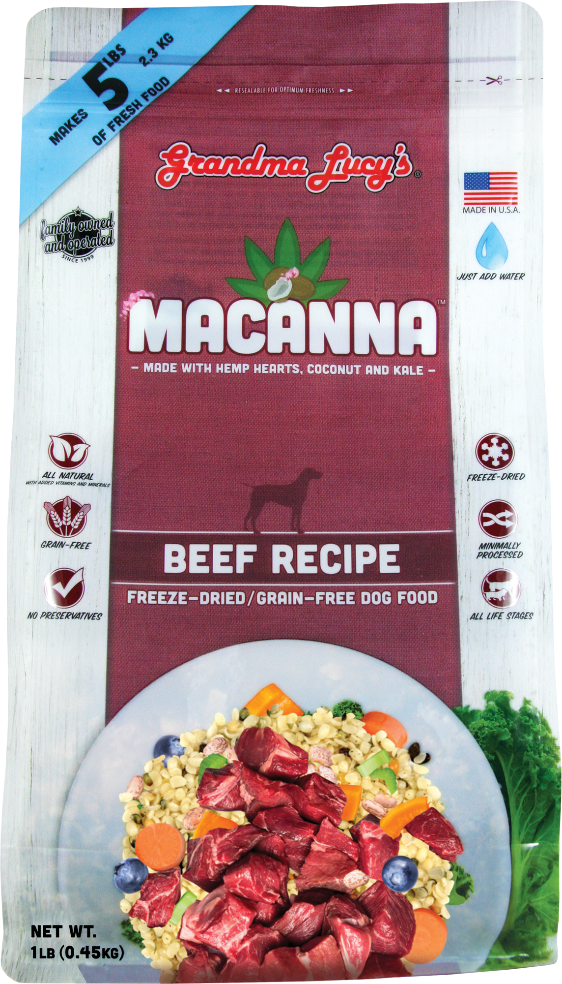 Grandma Lucy's Macanna Freeze Dried Beef 1lb