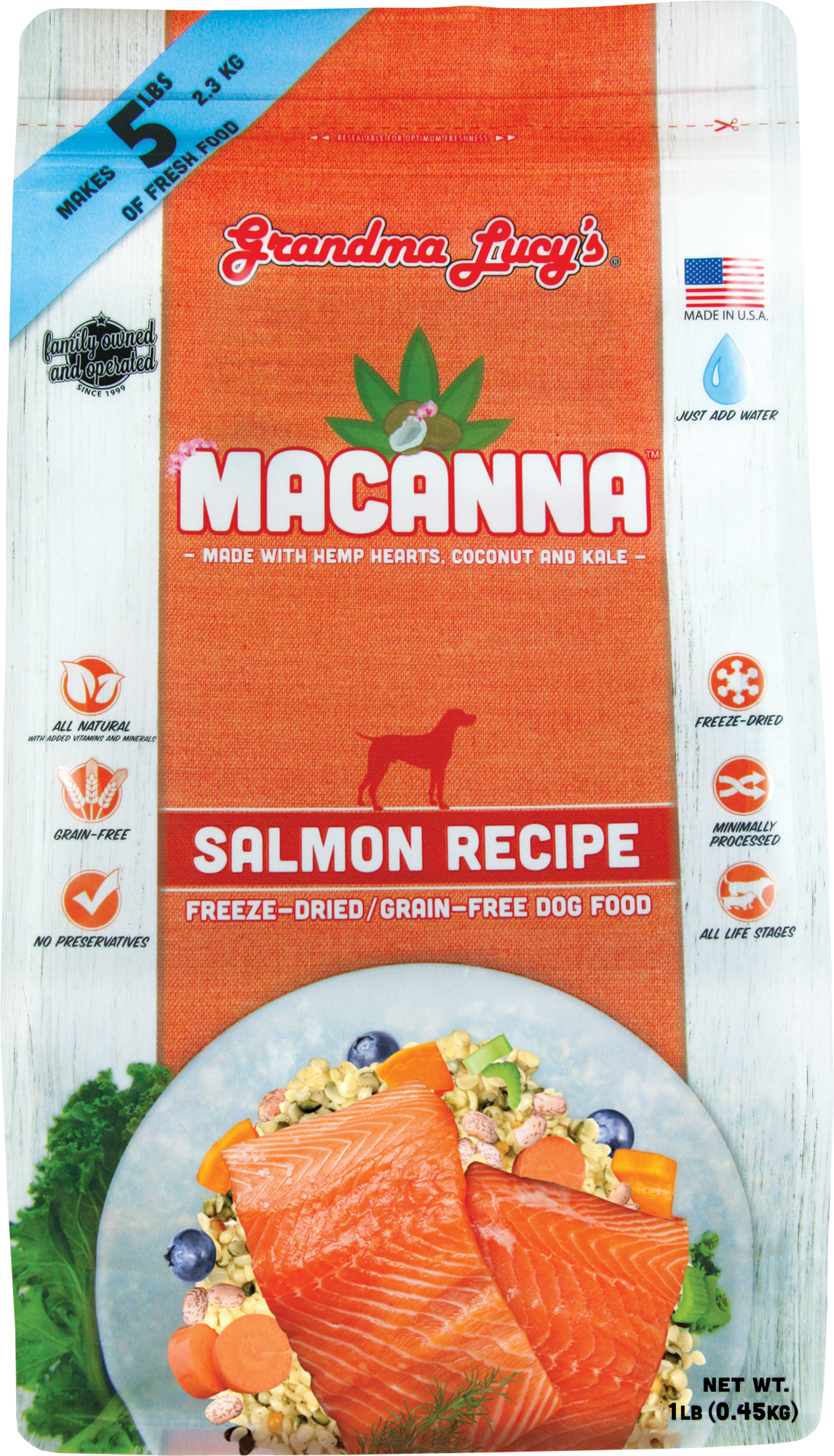 Grandma Lucy's Macanna Freeze Dried Salmon 1lb - Click Image to Close