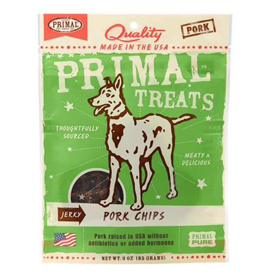 Primal Jerky Pork Chips for dogs 3oz