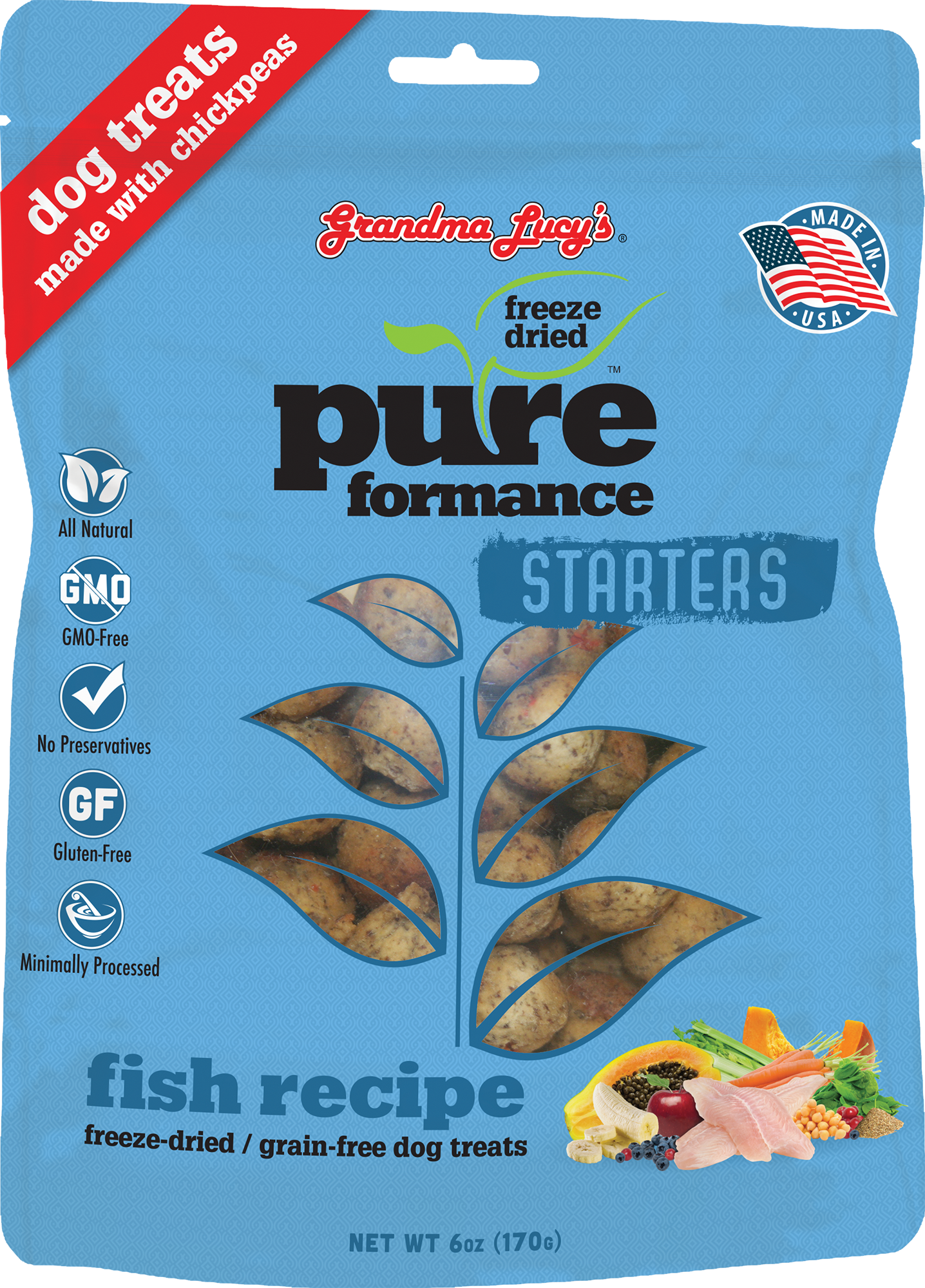 Grandma Lucy's Starters Pureformace Fish 6oz - Treats