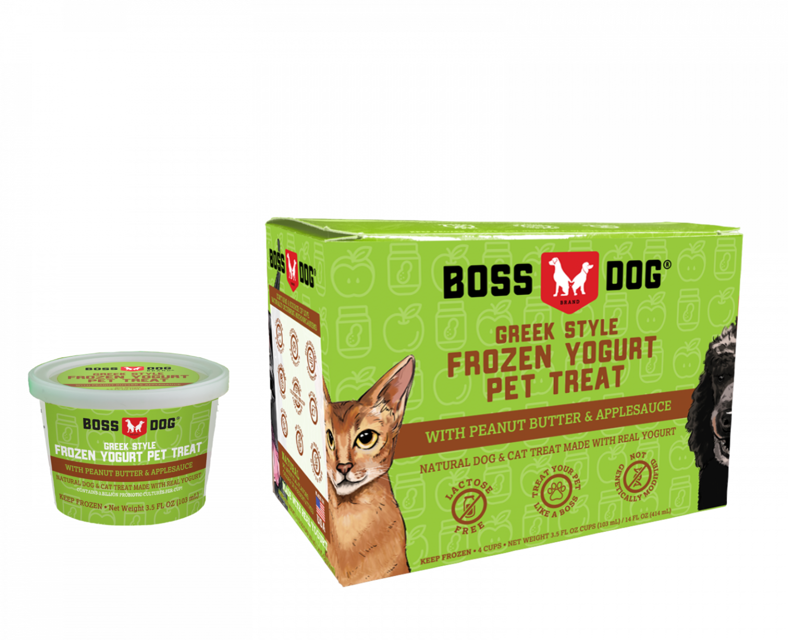 Boss Peanut Butter & Applesauce Flavour Frozen Greek Yogurt