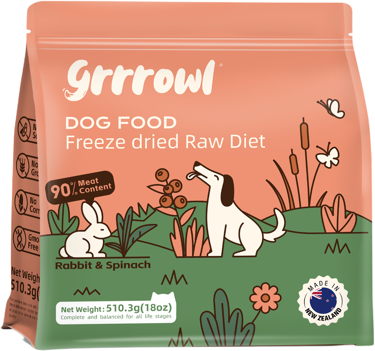 Freeze Dried Raw Diet for Dogs – Rabbit & Spinach Freeze Dried Raw Diet for Dogs – Rabbit & Spinach