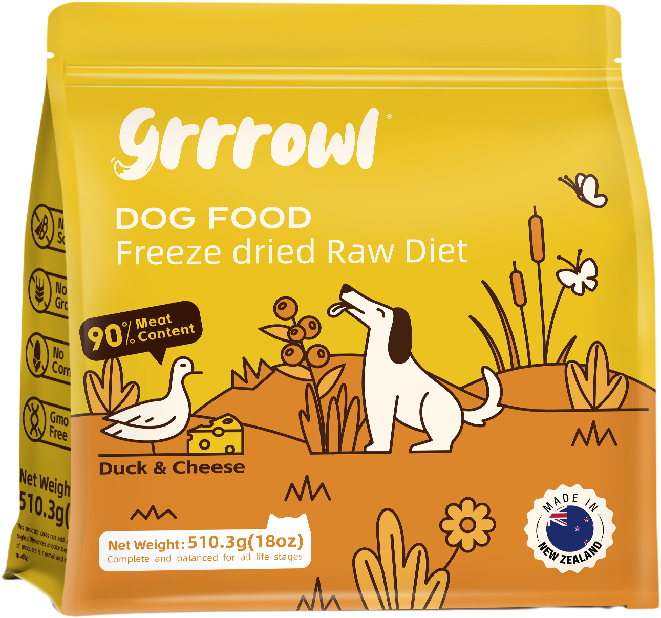 Grrrowl Freeze Dried Raw Diet for Dogs – Duck & Cheese