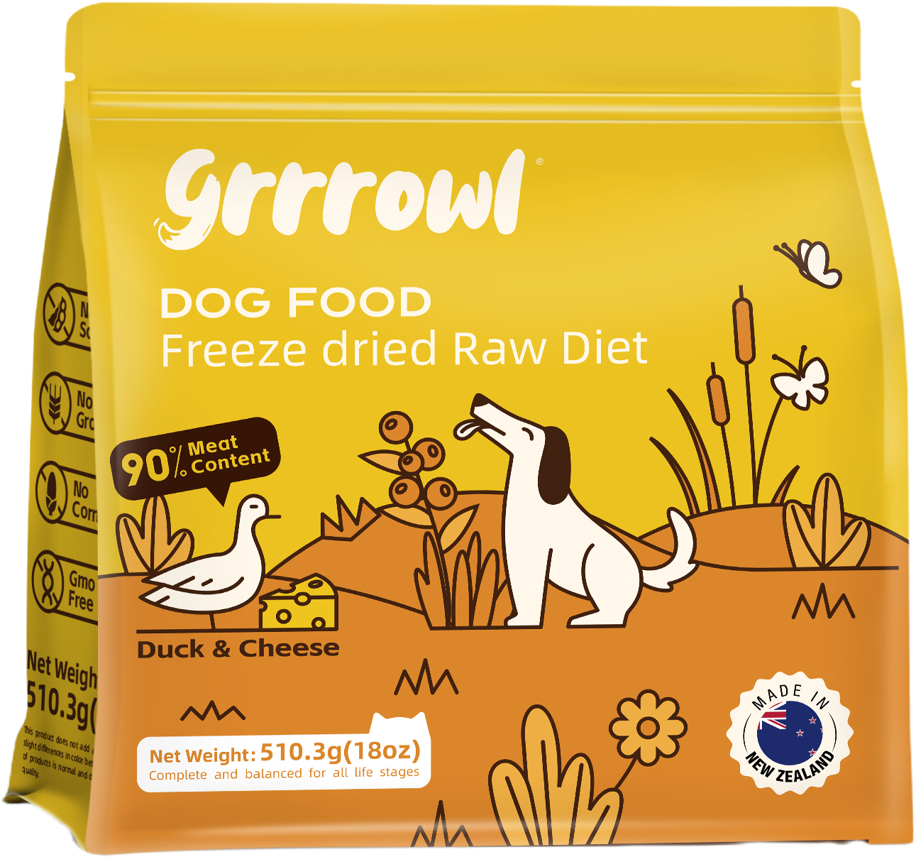 Grrrowl Freeze Dried Raw Diet for Dogs – Duck & Cheese - Click Image to Close