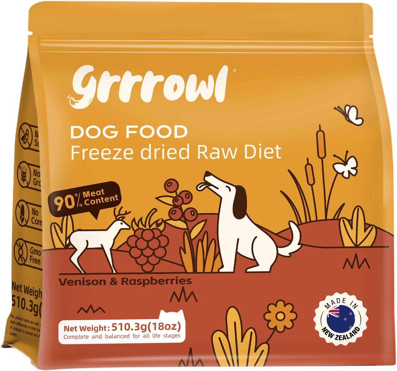 Grrrowl Freeze Dried Raw Diet for Dogs – Venison & Raspberries - Click Image to Close